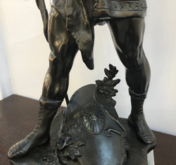 Fabulous French Spelter Statue on a marble base | Antique & Vintage | Moonee Ponds Antiques | Australia Wide Delivery