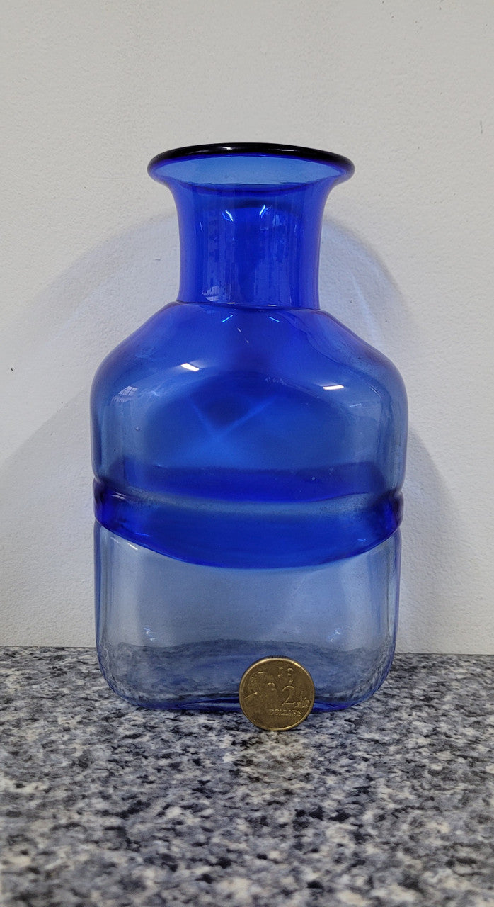 "Bertil Vallien" Kosta Boda Blue Vase | Antique & Vintage | Moonee Ponds Antiques | Australia Wide Delivery