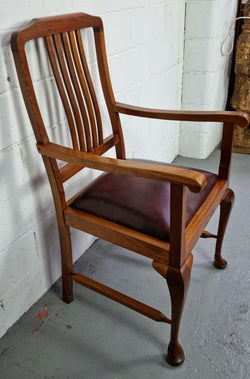 Black Wood Period Leather Seat Armchair | Antique & Vintage | Moonee Ponds Antiques | Australia Wide Delivery