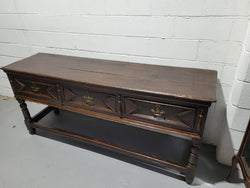 Early 19th Century Oak Three Drawer Dresser Base | Antique & Vintage | Moonee Ponds Antiques | Australia Wide Delivery