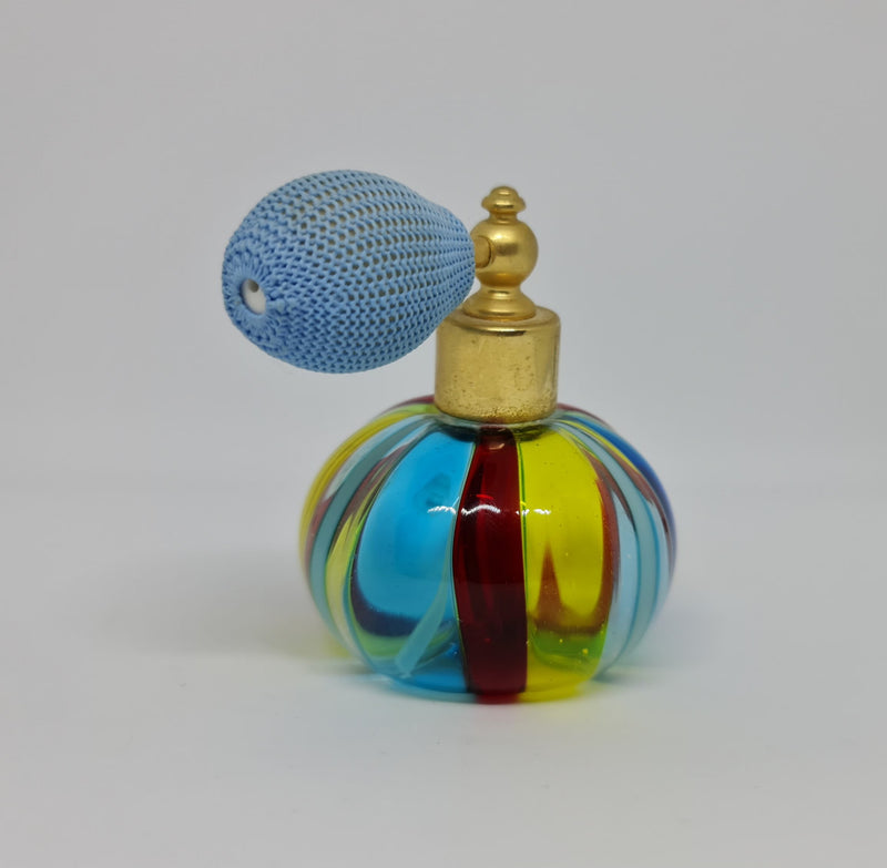 Beautiful collectible F &M Ballarin Murano perfume atomizer with gorgeous colours. In great original condition.