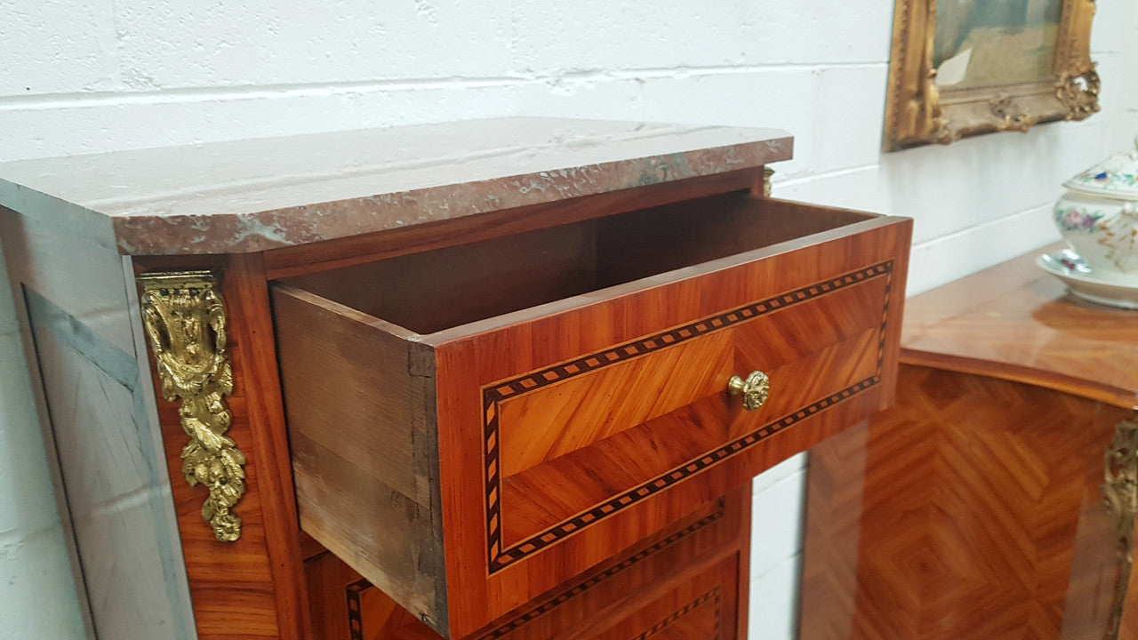 French Kingwood & Rosewood Inlaid Semainier