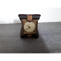 Art Deco "Emes" Travel Clock In Original Leather Case