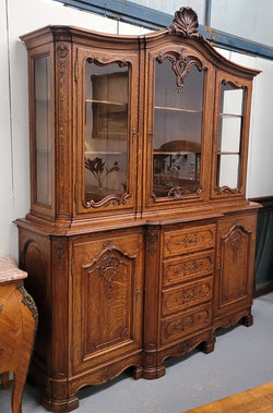 French Oak Louis 14th Style Display and Sideboard | Antique & Vintage | Moonee Ponds Antiques | Australia Wide Delivery