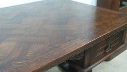 French Oak Desk With A Parquetry Top | Antique & Vintage | Moonee Ponds Antiques | Australia Wide Delivery