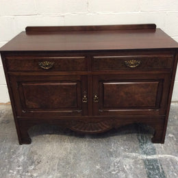 Edwardian Walnut And Burr Walnut TV Cabinet