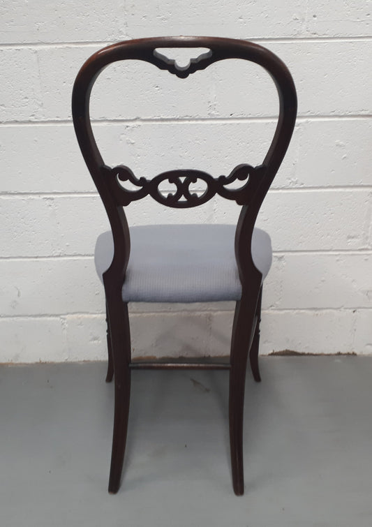 Late Victorian mahogany bedroom chair. In good original condition.