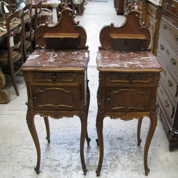 Pair of French Walnut Bedside Cabinets-1