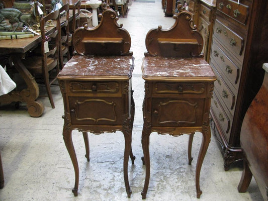 Pair of French Walnut Bedside Cabinets-1