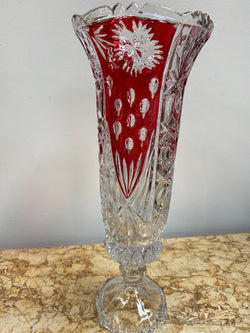 Vintage Flash Ruby Crystal Vase | Antique & Vintage | Moonee Ponds Antiques | Australia Wide Delivery