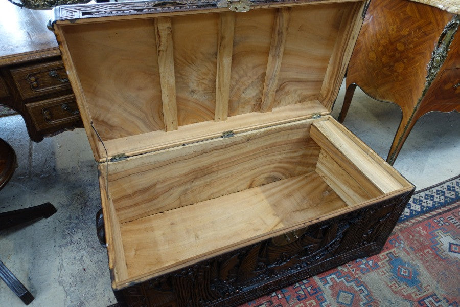 Antique Chinese Carved Camphor Chest | Antique & Vintage | Moonee Ponds Antiques | Australia Wide Delivery