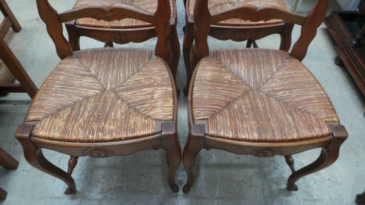 A Set Of Six French Solid Oak Dining Chairs | Antique & Vintage | Moonee Ponds Antiques | Australia Wide Delivery