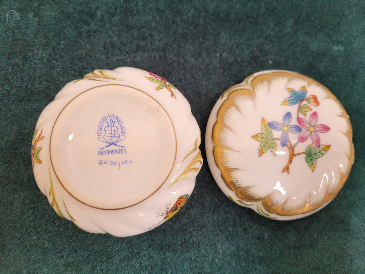 Herend Floral Small Lidded Trinket Bowl Hand Painted Porcelain | Antique & Vintage | Moonee Ponds Antiques | Australia Wide Delivery