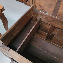 Stunning 18th Century solid French oak Cassone. It has plently of storage space inside along with two drawers at the bottom. It has loads of charter and has been sourced from France. It is in good original detailed condition.