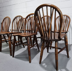 Set Of Eight English Oak Cottage Chairs | Antique & Vintage | Moonee Ponds Antiques | Australia Wide Delivery