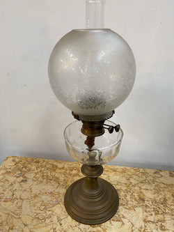 Victorian Brass & Clear Cut Glass Kero Lamp | Antique & Vintage | Moonee Ponds Antiques | Australia Wide Delivery