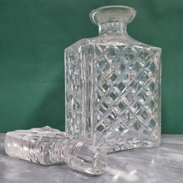 Vintage Heavy Cut Crystal Decanter & Stopper