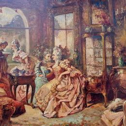 Beautifully framed oil on canvas, sourced in France is this stunning painting in an ornate decorative frame and in good condition.