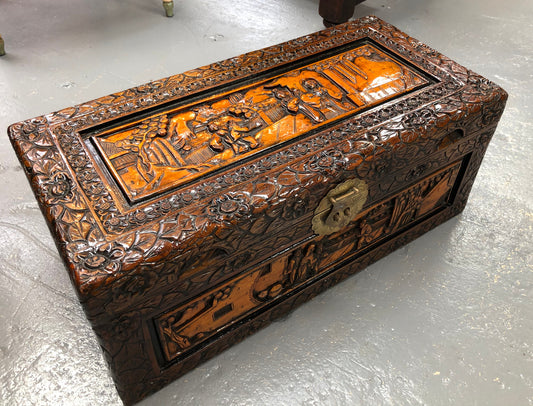 Vintage Camphor Wood Chest Of Small Proportions
