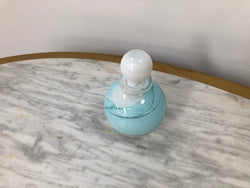 Nick Wirdnam Round White & Blue Art Glass Scent Bottle | Antique & Vintage | Moonee Ponds Antiques | Australia Wide Delivery