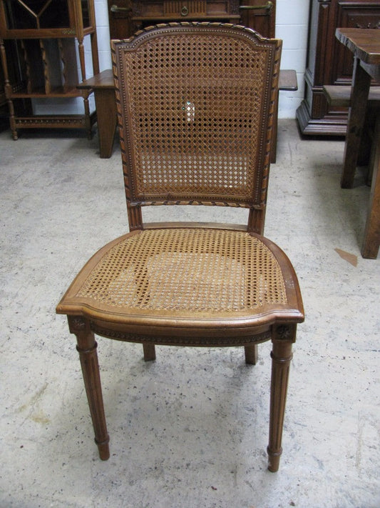 Lovely French Walnut Rattan Chair