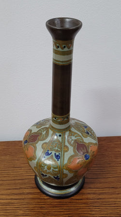 Elegant Shaped Vintage Gouda Vase Hand Decorated in The “Hilaire” Pattern | Antique & Vintage | Moonee Ponds Antiques | Australia Wide Delivery