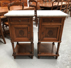 Lovely Carved Pair of French Oak Bedsides | Antique & Vintage | Moonee Ponds Antiques | Australia Wide Delivery