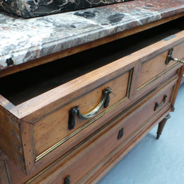 A Fabulous Continental 19th Century Walnut Three Drawer Commode