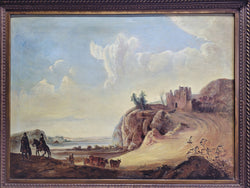 Fabulous 19th Century Oil On Canvas Travelers & Ruins Landscape | Antique & Vintage | Moonee Ponds Antiques | Australia Wide Delivery