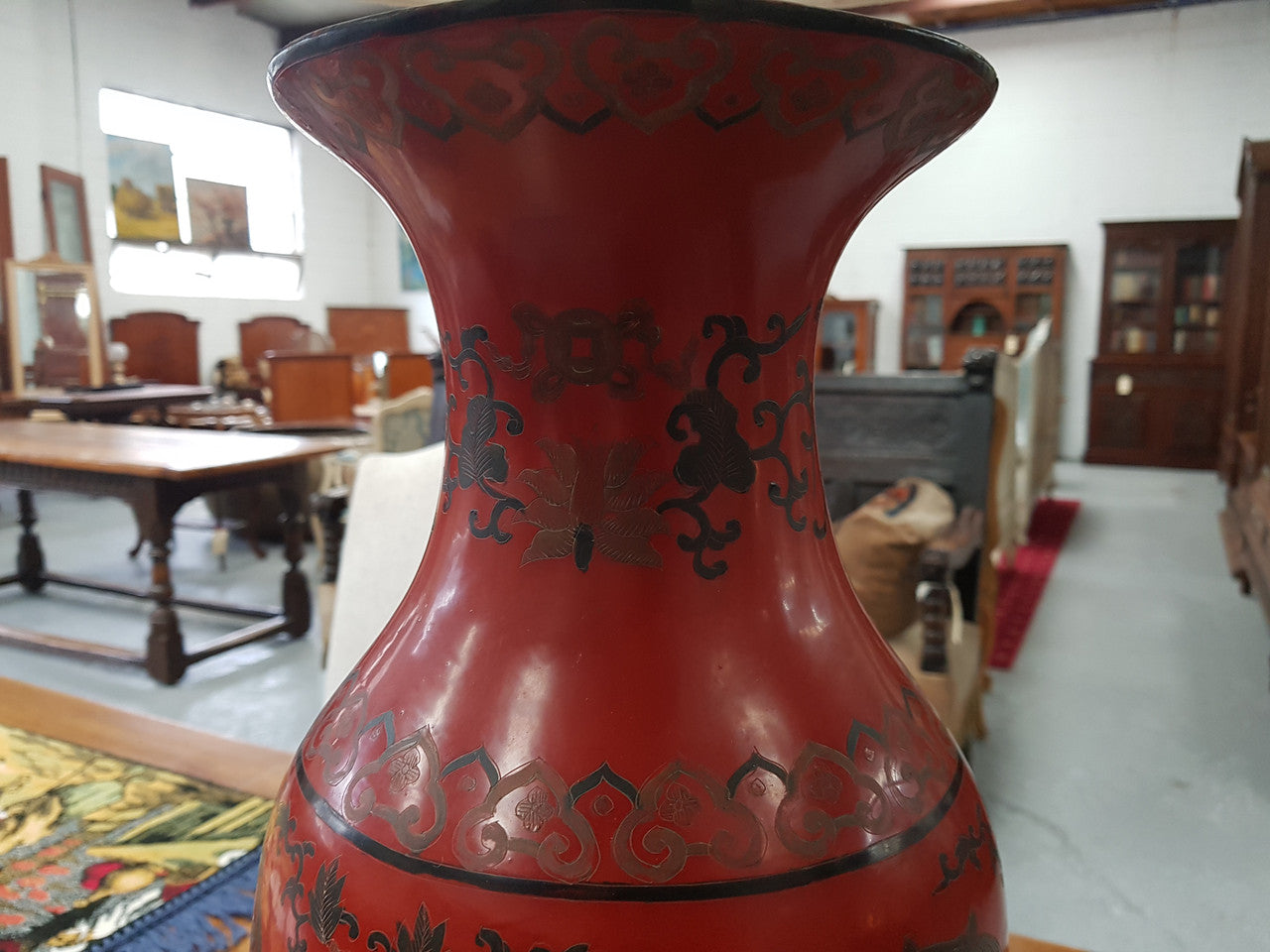 Chinese Lacquered Table Lamp