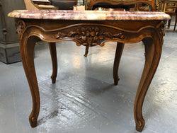 Louis XV th Style Walnut Marble Top Round Coffee Table | Antique & Vintage | Moonee Ponds Antiques | Australia Wide Delivery