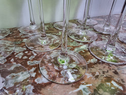 Set of 12 Vintage Emerald Green Wine & Champagne Glasses | Antique & Vintage | Moonee Ponds Antiques | Australia Wide Delivery
