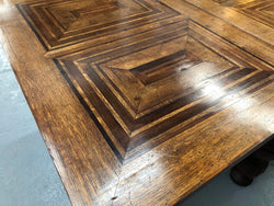Superb Oak & Walnut 19th Century Parquetry Top Extension Table | Antique & Vintage | Moonee Ponds Antiques | Australia Wide Delivery