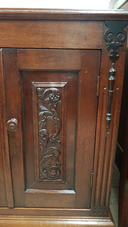 Petite French Oak Carved Two Door Cabinet | Antique & Vintage | Moonee Ponds Antiques | Australia Wide Delivery