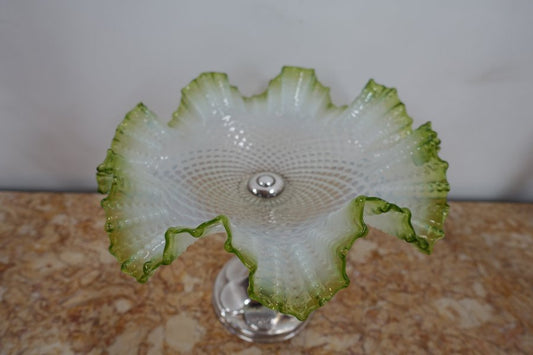 Victorian Vaseline Glass Comport