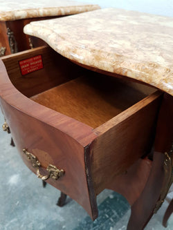 Pair of French Marquetry Inlaid Bedsides Cabinets | Antique & Vintage | Moonee Ponds Antiques | Australia Wide Delivery
