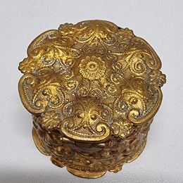 Antique French Gilt Metal Ornate Trinket Box