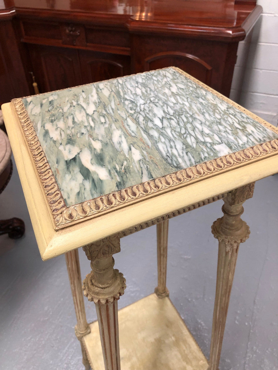 Beautiful Carved French Painted Pedestal | Antique & Vintage | Moonee Ponds Antiques | Australia Wide Delivery