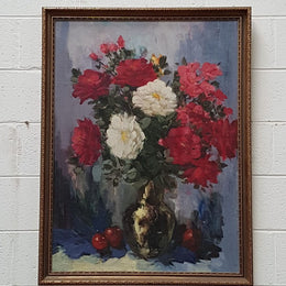 Framed Floral oil Painting