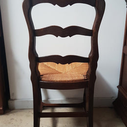 Set of 12 French Oak Ladder Back Chairs