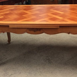 Cherrywood Parquetry Top Extension Dining Table