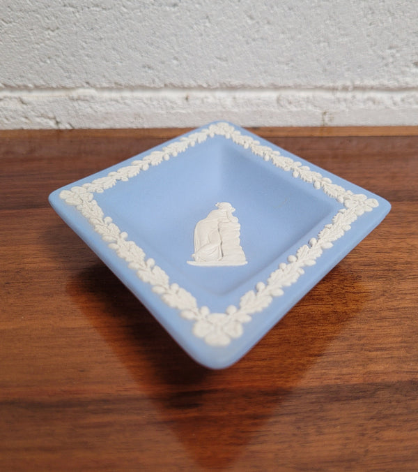 Wedgwood blue and white diamond shaped pin dish. It is in good original condition with no chips or cracks and it has been sourced locally. Please view photos as they help form part of the description.