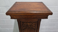 French Oak Henry II Style Pedestal with Carving to Trunk | Antique & Vintage | Moonee Ponds Antiques | Australia Wide Delivery