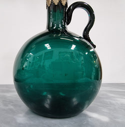 Victorian Hand Blown Green Glass Claret Jug | Antique & Vintage | Moonee Ponds Antiques | Australia Wide Delivery