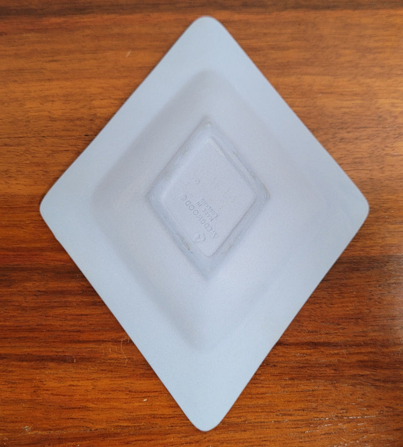 Wedgwood blue and white diamond shaped pin dish. It is in good original condition with no chips or cracks and it has been sourced locally. Please view photos as they help form part of the description.