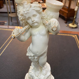Victorian Porcelain Cherub Statue Posy Vase