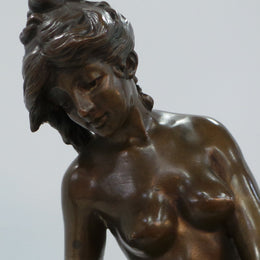 Rare French Bronze Statue Lady Figurine