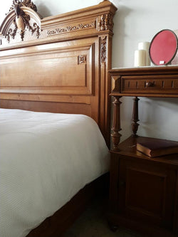 French Henry II Oak Queen Size Bed | Antique & Vintage | Moonee Ponds Antiques | Australia Wide Delivery