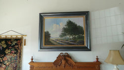 Framed Landscape Country Scene Canvas | Antique & Vintage | Moonee Ponds Antiques | Australia Wide Delivery