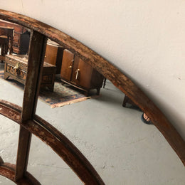 French Cast Iron Round Garden Mirror